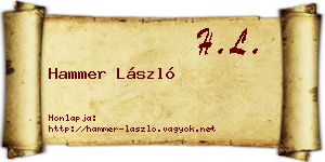 Hammer László névjegykártya